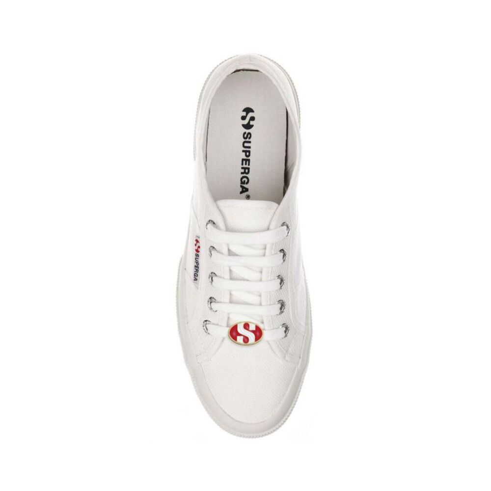 Superga Letter S Metal Logo Shoe Charm / White/Red